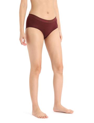 Bielizny Icebreaker Merino Sprite Hot Pants Damskie Czerwone | PL 1241VRWD